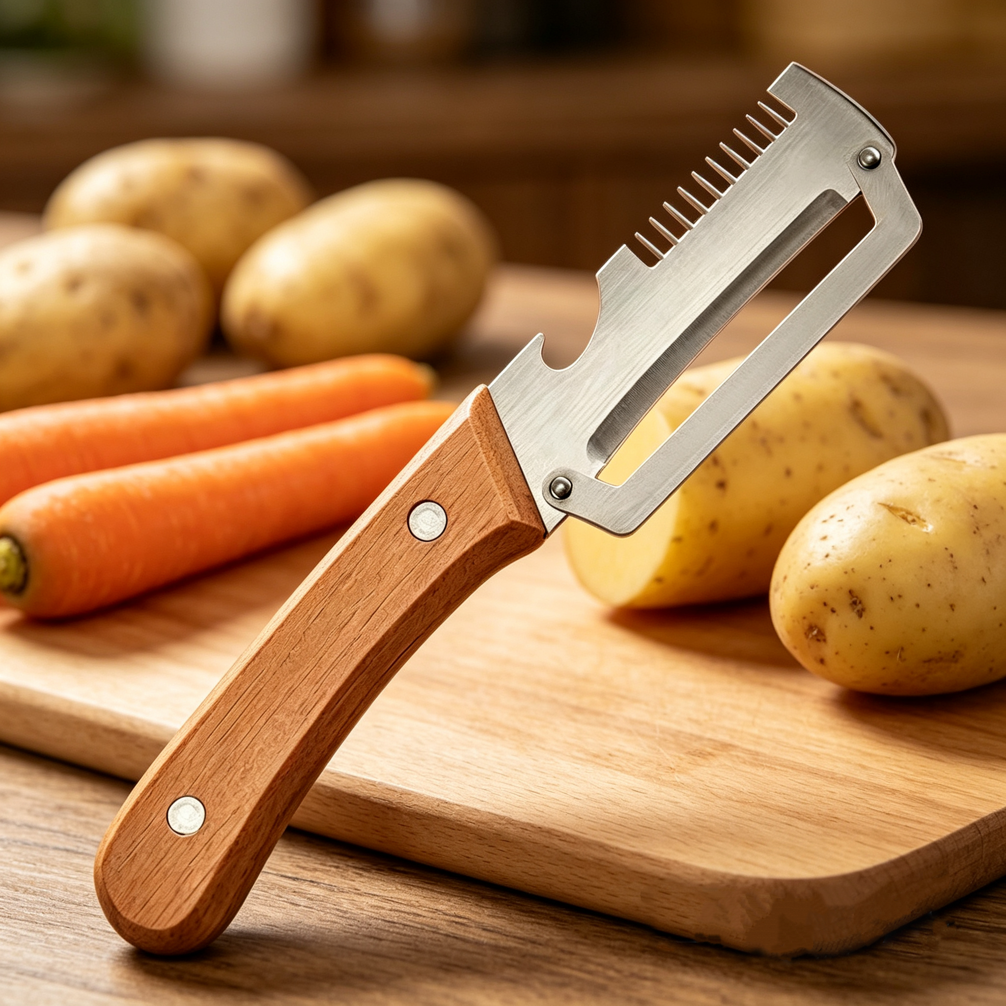 Woodworking Project - Stainless Steel Peeler With Wooden Handle
