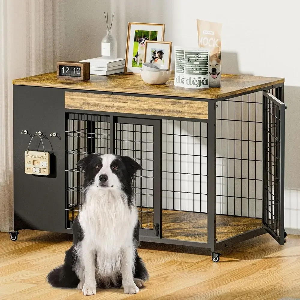 Woodworking Veneer - Rustic Brown Large Dog Crate Furniture