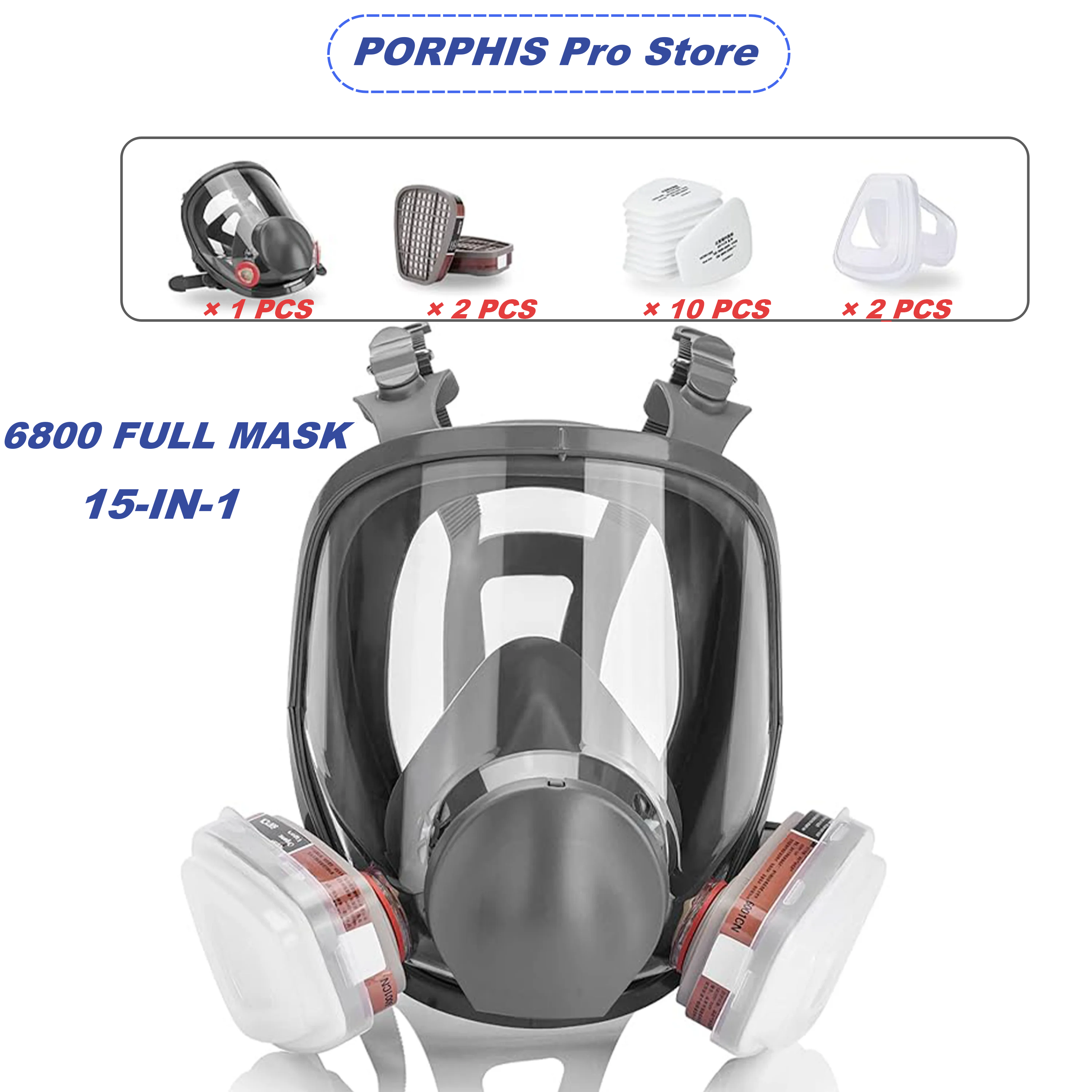15-IN-1 6800 Gas Mask Full Fac - Woodworking Respirator 리뷰 및 가격