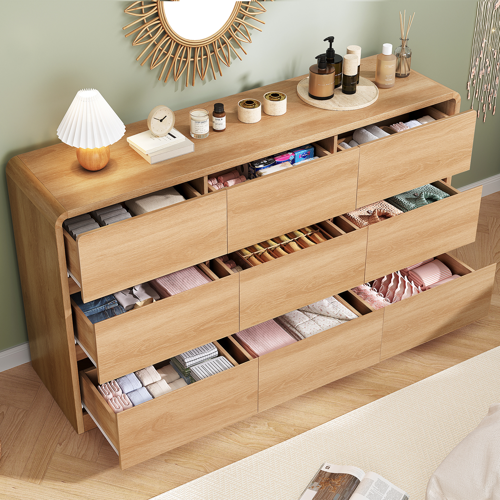 9 Drawer Dresser for Bedroom,  - Woodworking Veneer 리뷰 및 가격