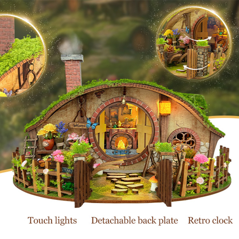 Wooden DIY Magic Ring Dollhous - Woodworking Veneer 리뷰 및 가격