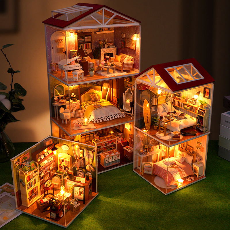 DIY Wooden Dollhouse Mini Bedr - Woodworking Veneer 리뷰 및 가격