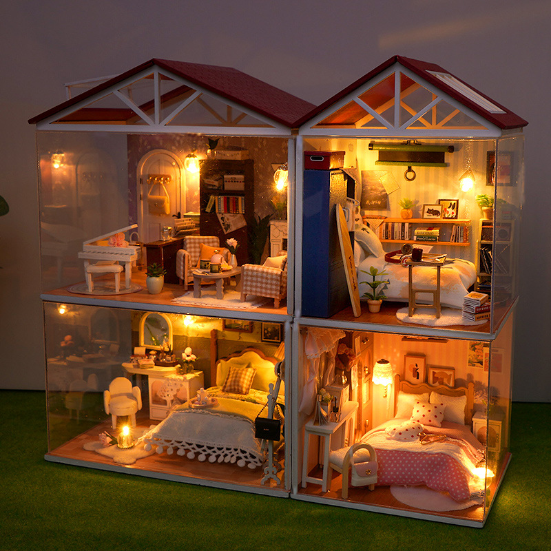 DIY Wooden Dollhouse Mini Bedr - Woodworking Veneer 리뷰 및 가격