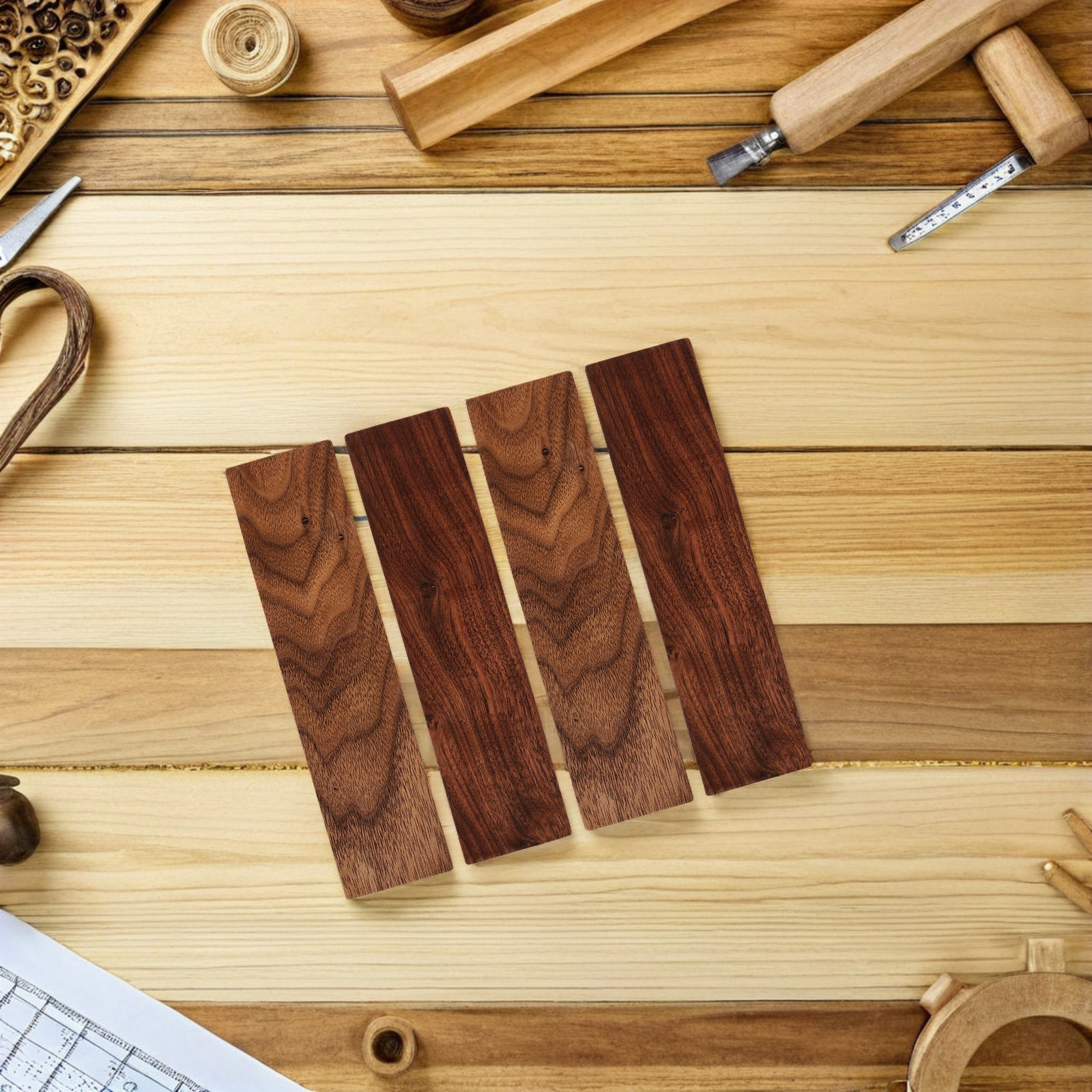 4Pcs Thickened Walnut Hardwood - Lumber Woodworking 리뷰 및 가격